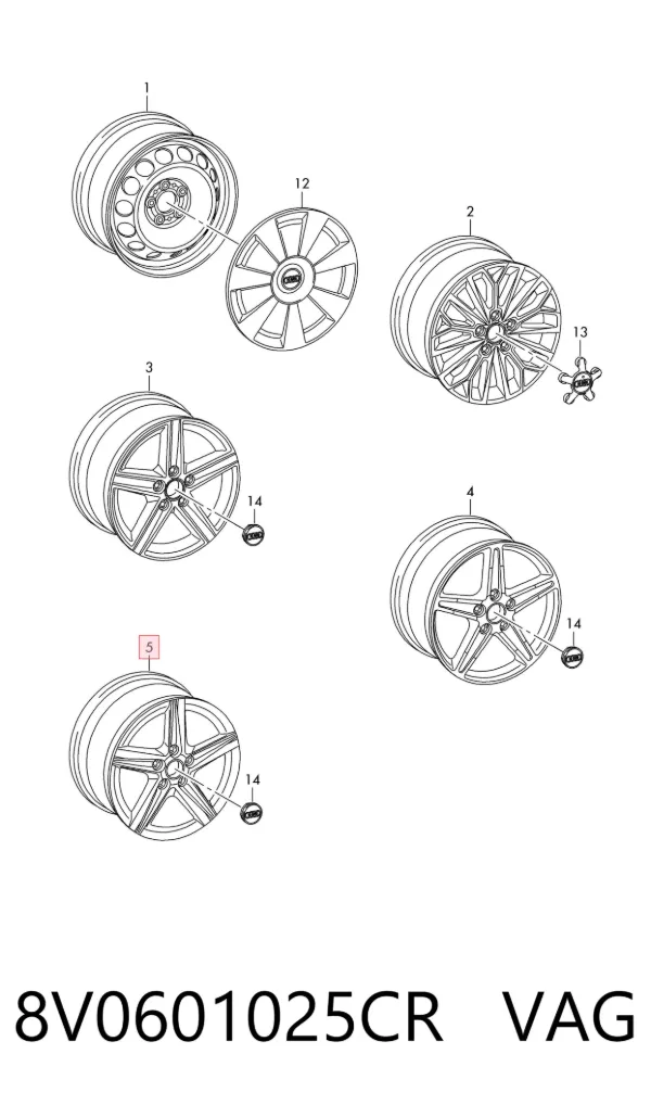 Llantas 8V0601025CR VAG