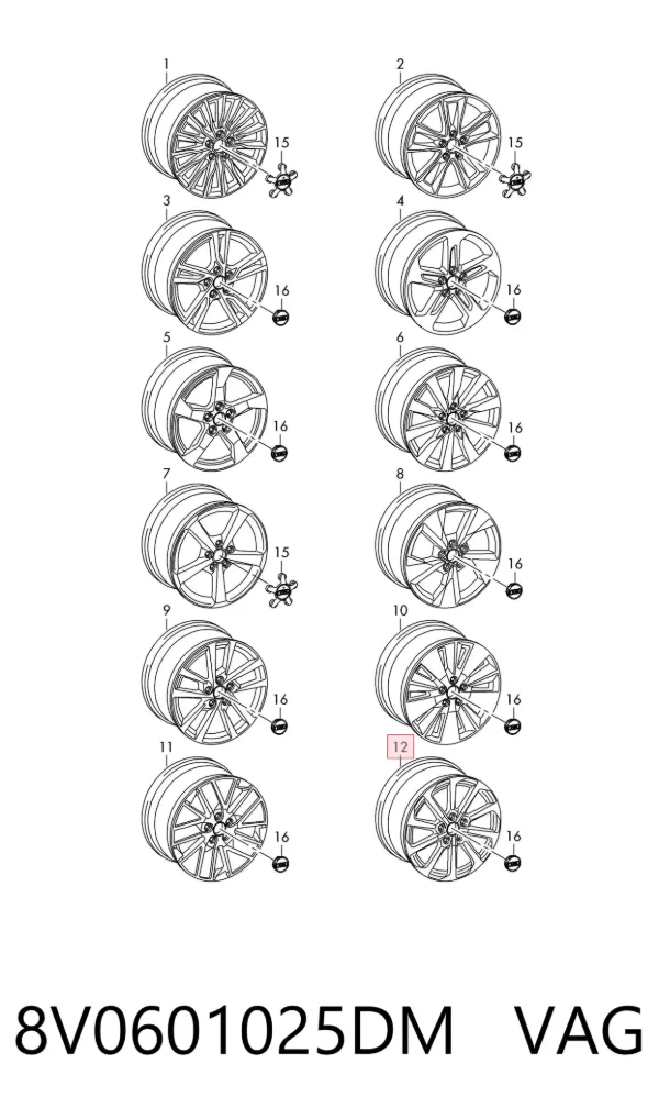 Llantas 8V0601025DM VAG
