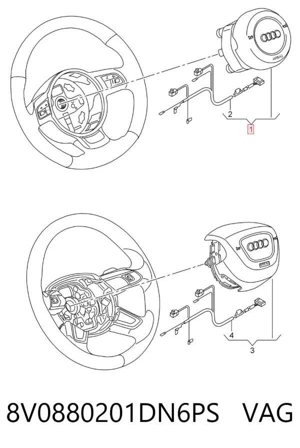 Airbag de volante 8V0880201DN6PS VAG