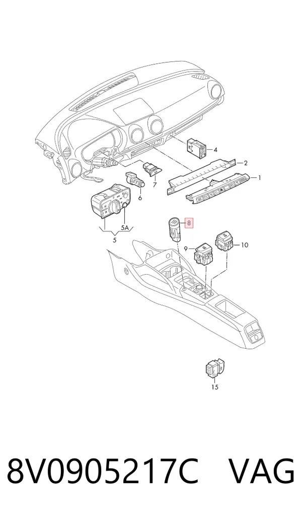 Botón de arranque del motor 8V0905217C VAG