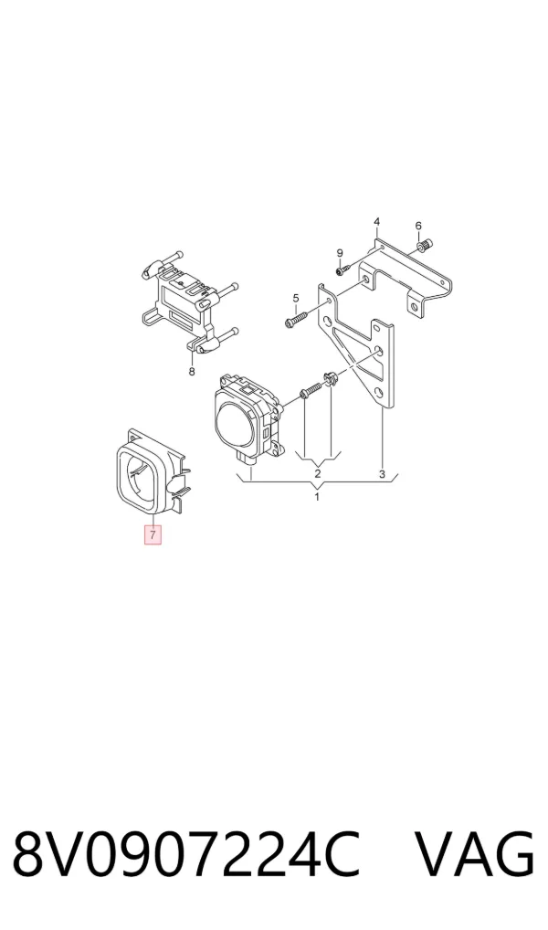 Soporte del radar de control de crucero (distronic) 8V0907224C VAG