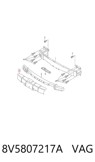 Moldura del parachoques delantero VAG 8V5807217A