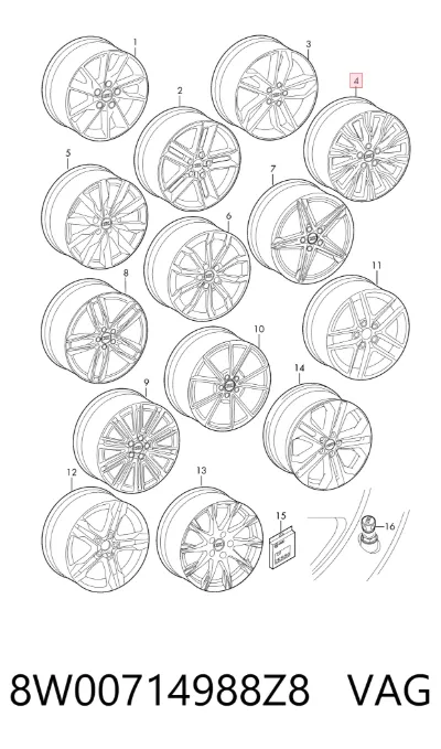 Llantas de aleación VAG 8W00714988Z8
