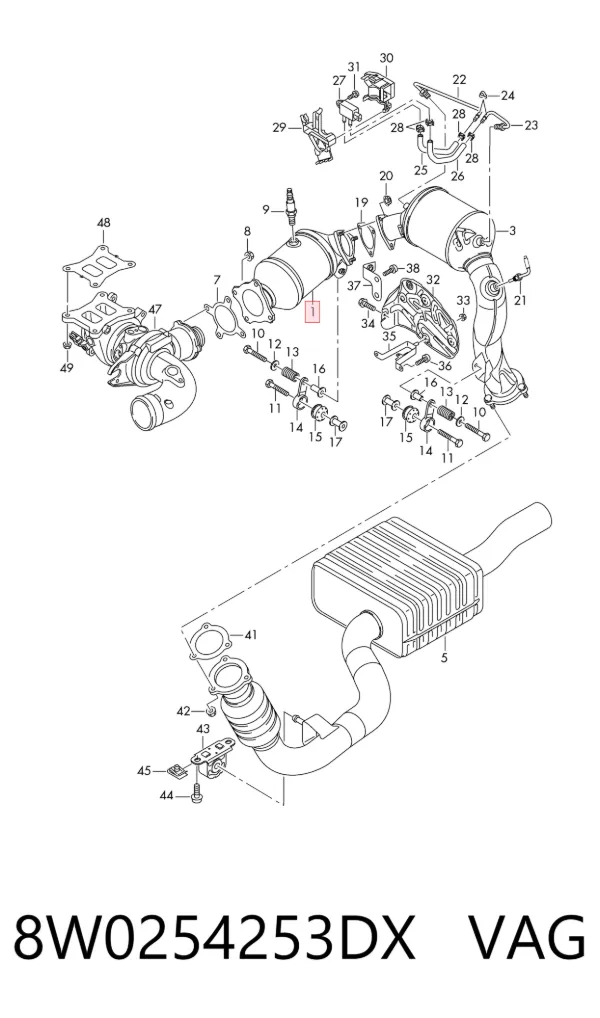 Catalizador 8W0254253DX VAG