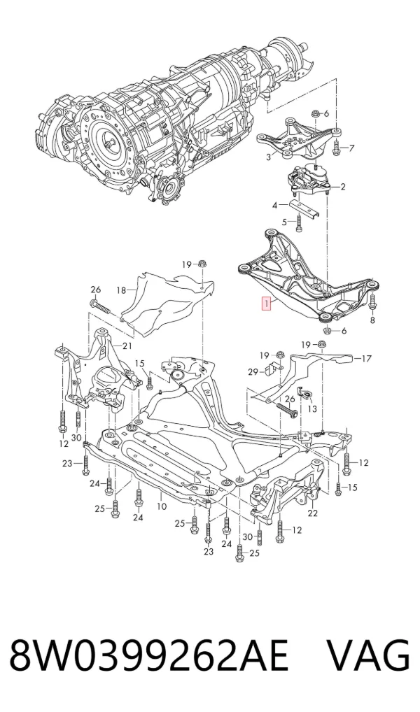 Soporte de la caja de cambios 8W0399262AE VAG