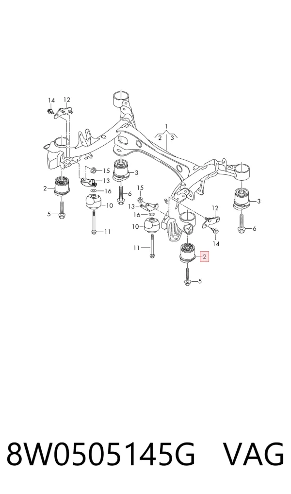 Silentblock trasero 8W0505145G VAG
