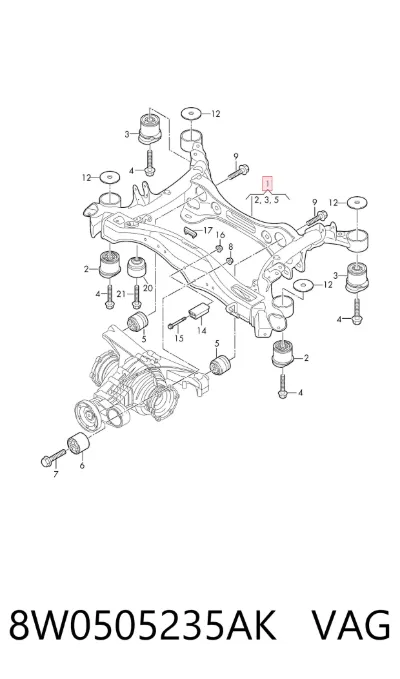 Subchasis trasero soporte motor VAG 8W0505235AK