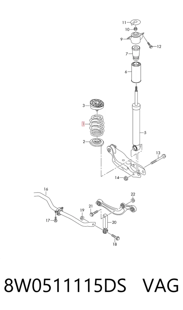 Muelle 8W0511115DS VAG