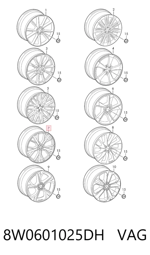 Llantas 8W0601025DH VAG