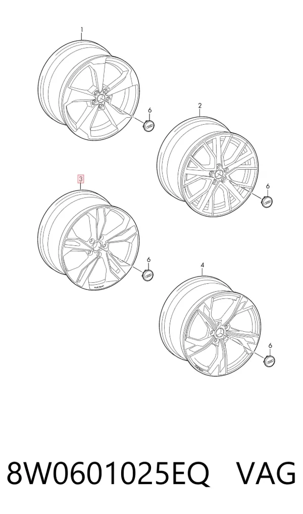 Llantas 8W0601025EQ VAG