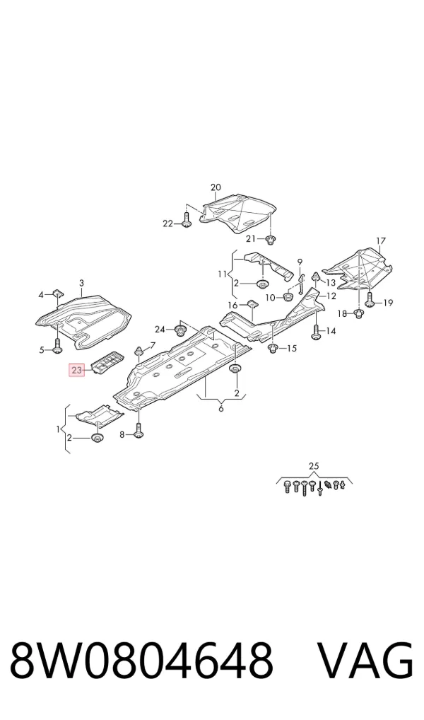 Protección motor / empotramiento 8W0804648 VAG