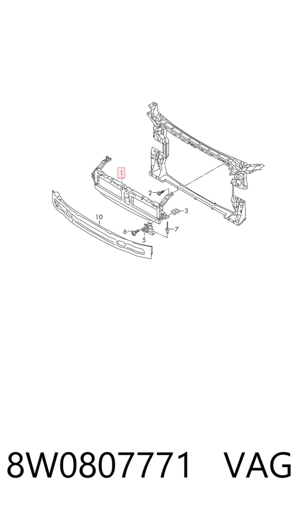 Soporte de parrilla del radiador 8W0807771 VAG