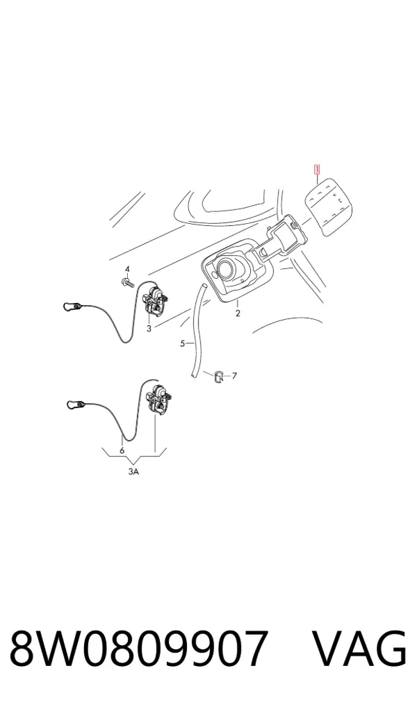Tapa de la gasolina 8W0809907 VAG