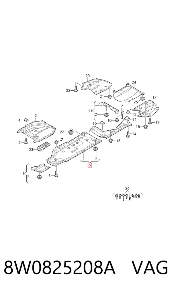 Protección inferior derecha 8W0825208A VAG