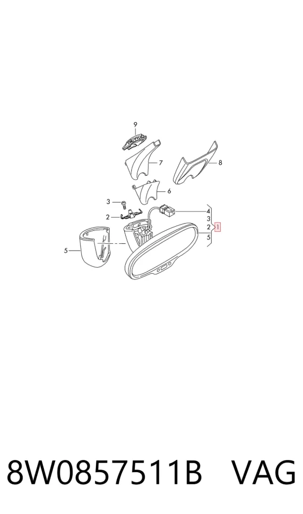 Espejo interior 8W0857511B VAG