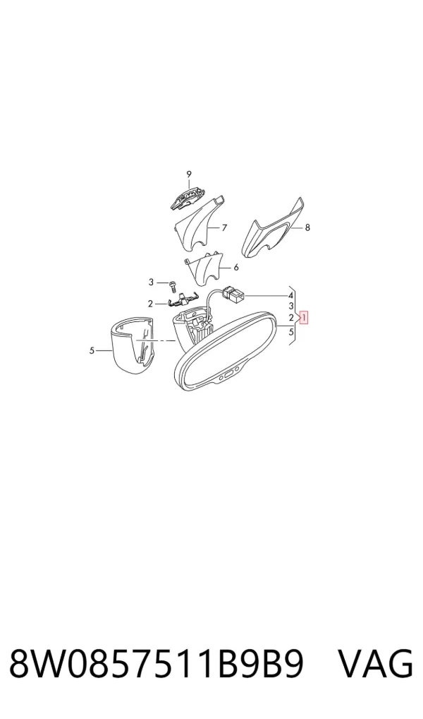 Espejo interior 8W0857511B9B9 VAG