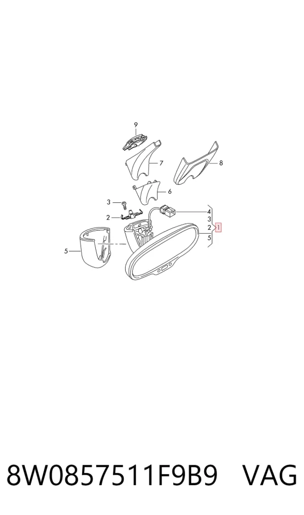 Espejo interior 8W0857511F9B9 VAG