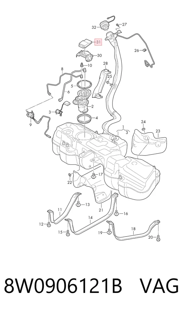 Módulo de control del motor de la bomba de combustible 8W0906121B VAG