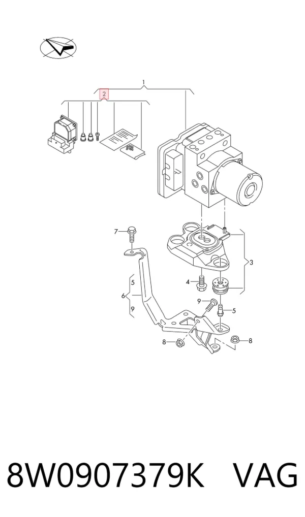 Módulo ABS 8W0907379K VAG