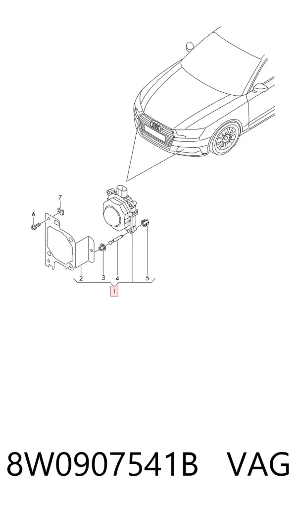 Sensor de distancia por radar 8W0907541B VAG