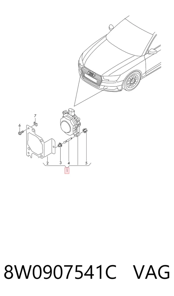 Sensor de distancia por radar 8W0907541C VAG