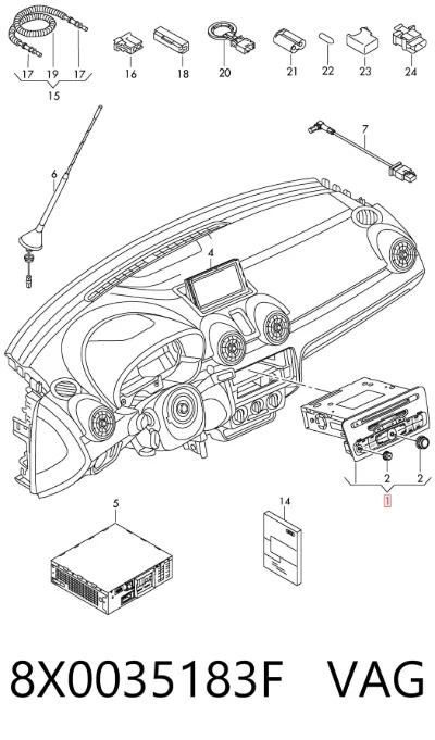 Radio AM/FM VAG 8X0035183F