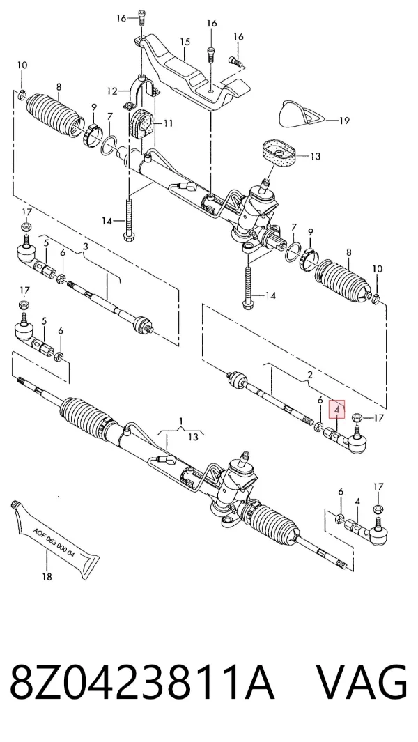 Rótula barra de dirección 8Z0423811A VAG
