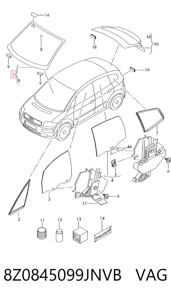 Parabrisas Audi A2 8Z0