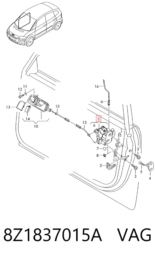 Cerradura 8Z1837015A VAG