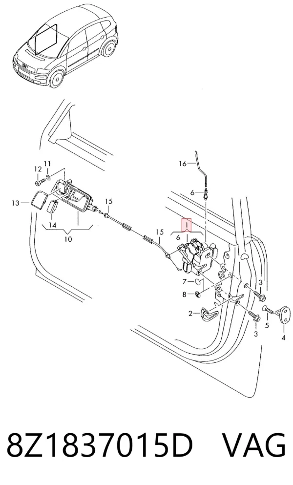 Cerradura 8Z1837015D VAG