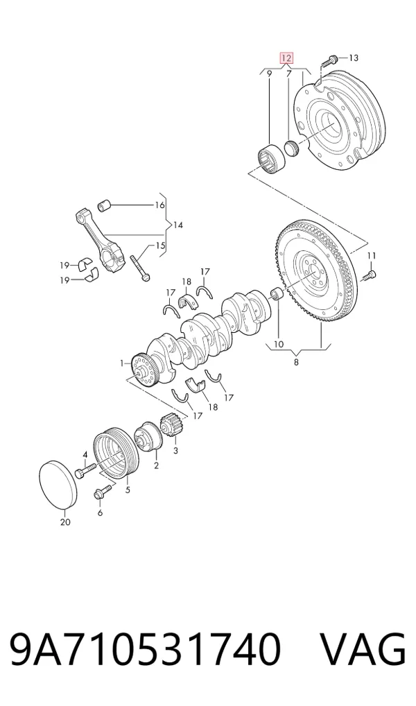 Volante motor 9A710531740 VAG