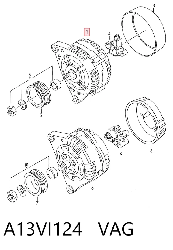 Alternador A13VI124 VAG