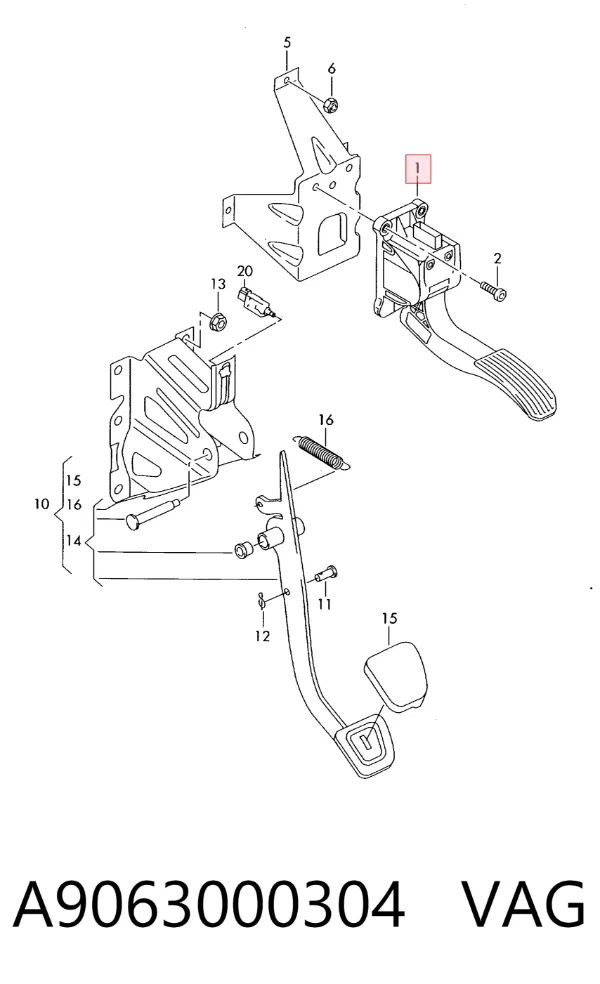 Pedal del acelerador A9063000304 VAG