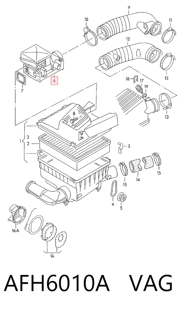 Caudalímetro AFH6010A VAG