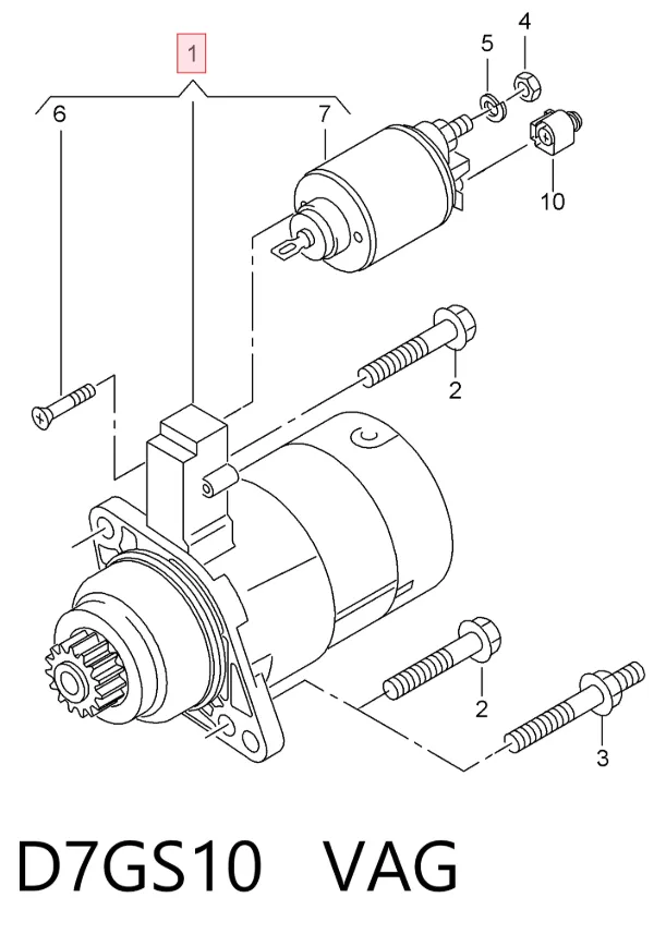 Motor de arranque D7GS10 VAG