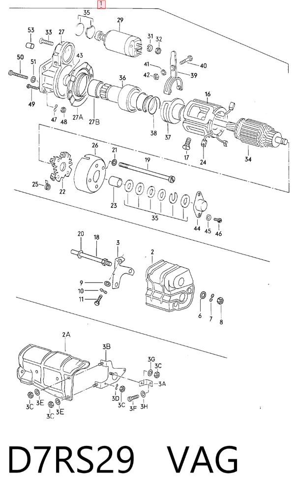 Motor de arranque D7RS29 VAG