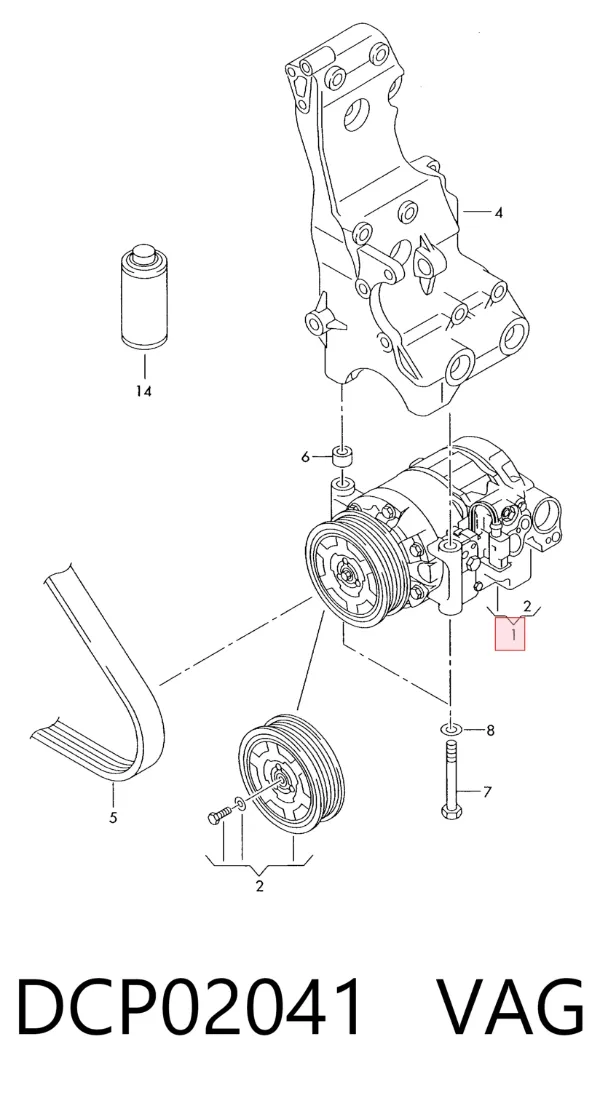 Compresor de aire acondicionado DCP02041 VAG