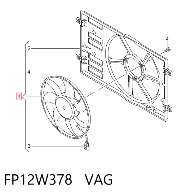 Ventilador de radiador FP12W378 VAG