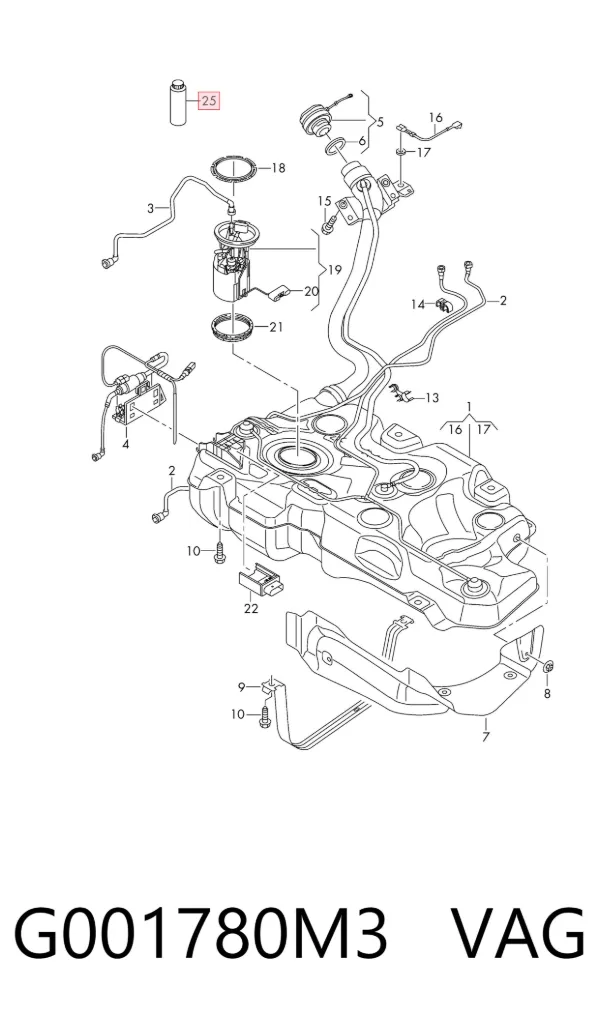 Aditivos del sistema de combustible para motores de gasolina G001780M3 VAG