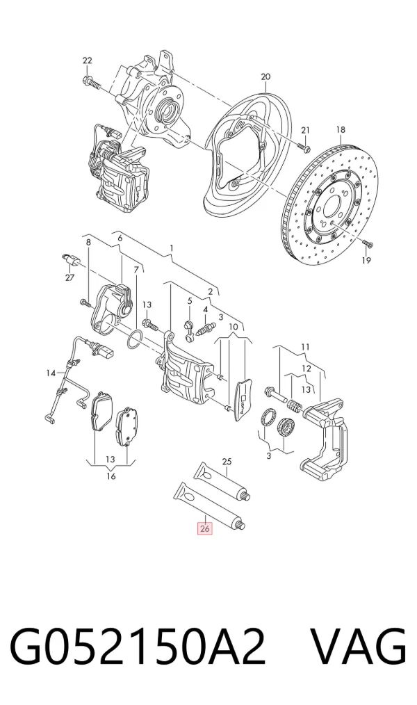 Grasa para sistemas de frenos G052150A2 VAG