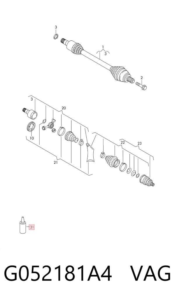Grasa para rodamientos y juntas homocinéticas G052181A4 VAG