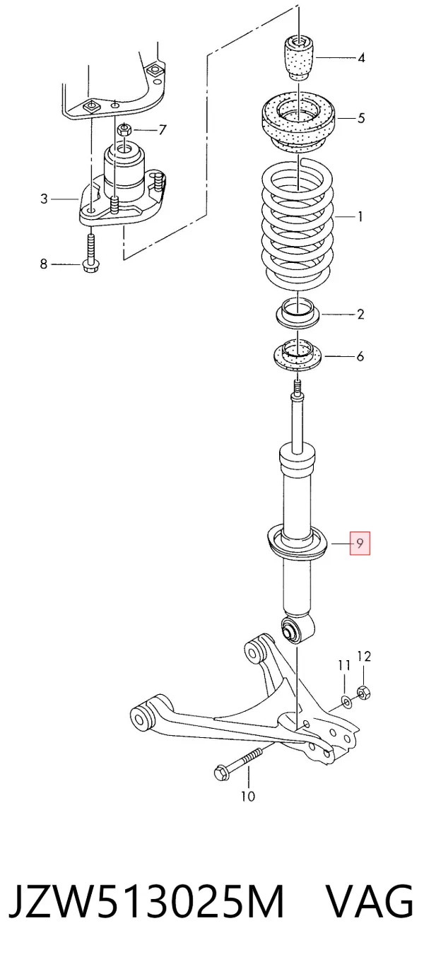 Amortiguador trasero JZW513025M VAG
