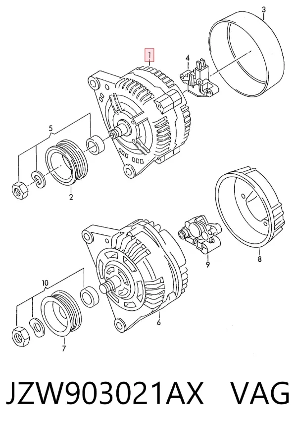 Alternador JZW903021AX VAG