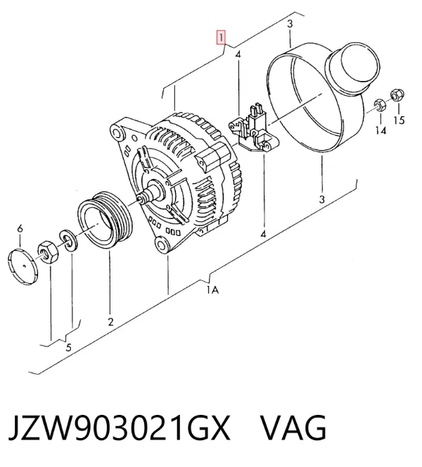 Alternador JZW903021GX VAG