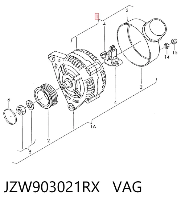 Alternador JZW903021RX VAG