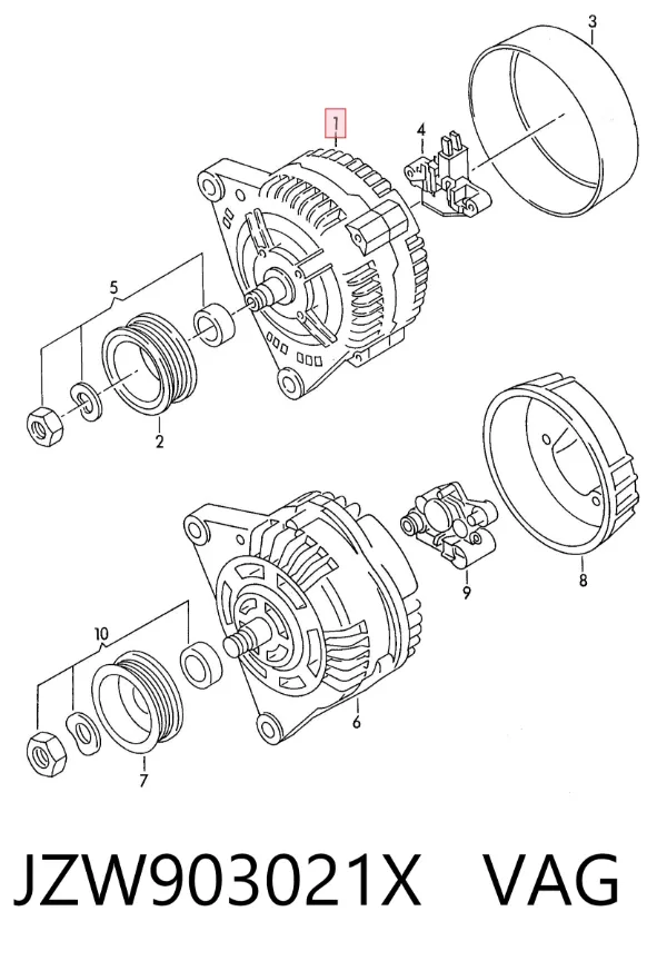 Alternador JZW903021X VAG
