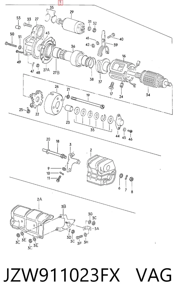 Motor de arranque JZW911023FX VAG