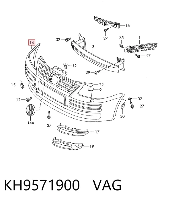 Paragolpes KH9571900 VAG