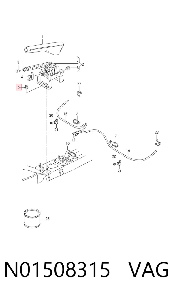 Tornillo (tuerca) de sujeción N01508315 VAG