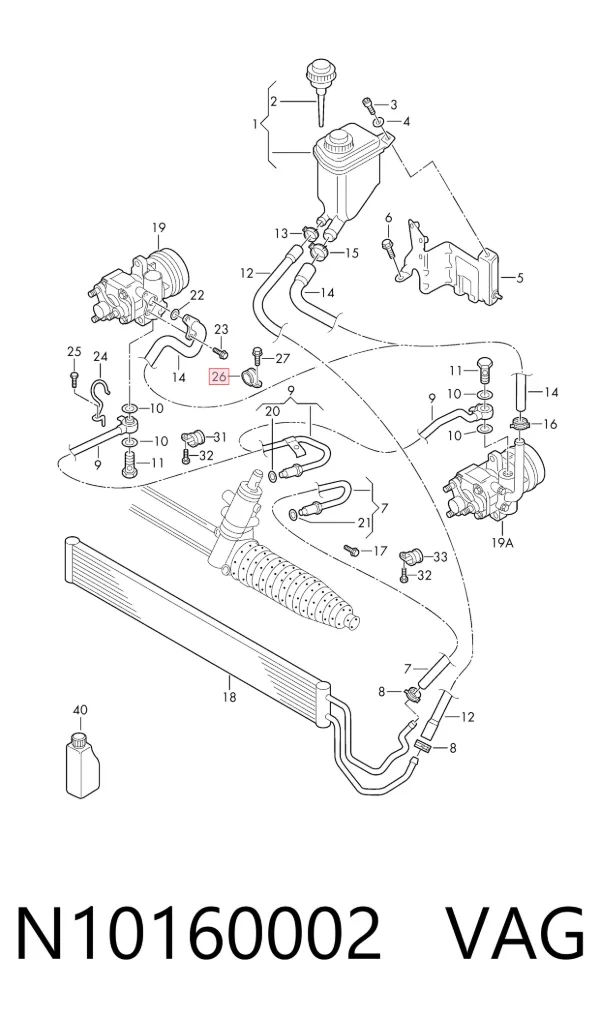 Soporte del tanque de combustible N10160002 VAG